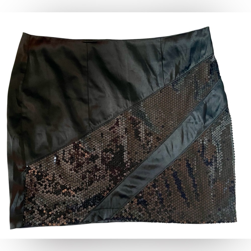 Wet Seal Black Sequin Skirt Grunge Revival Y2K XL